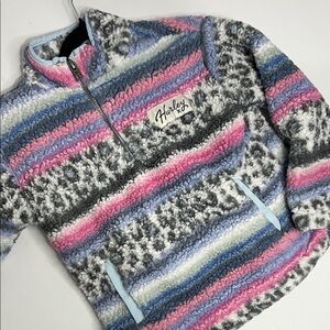 GUC Hurley Girls (size 4/5) Cozy Striped Fleece  - Pink, Blue, Gray